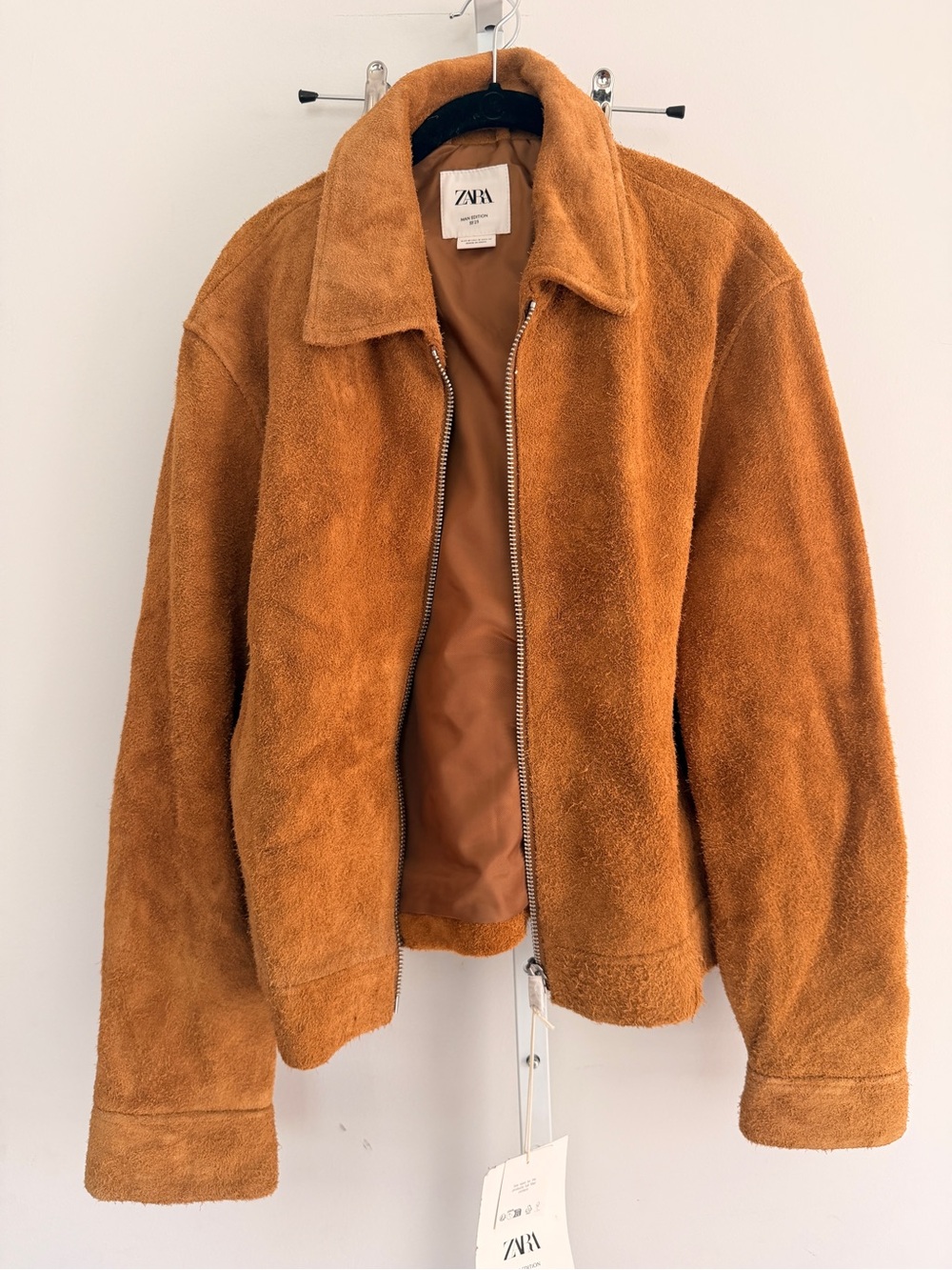 ZARA Men's Tan Suede Zip Jacket nwt size M